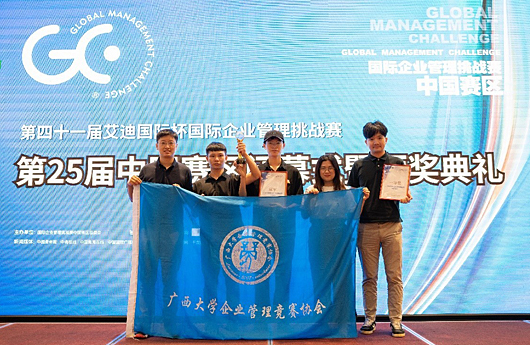 广西大学代表队获国际企业管理挑战赛（GMC）中国赛区总冠军